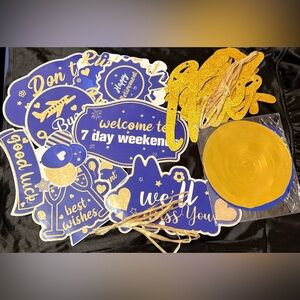 Gold and Blue RETIREMENT Party Decoration Set
